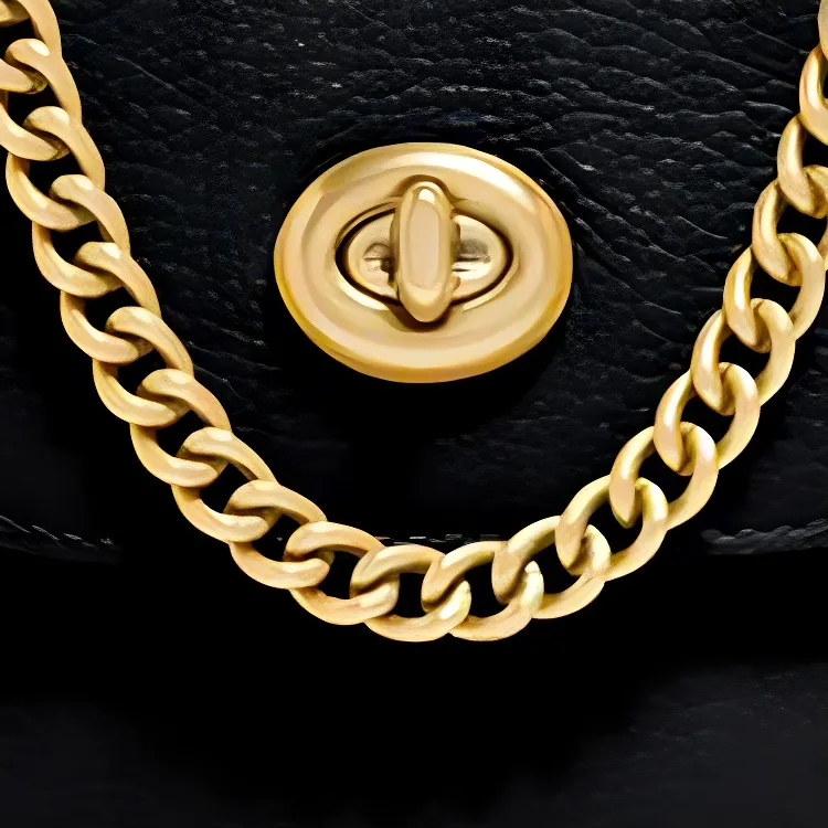 COACH Leather Cell Phone Pouch Mini Women's Black, Gold-2