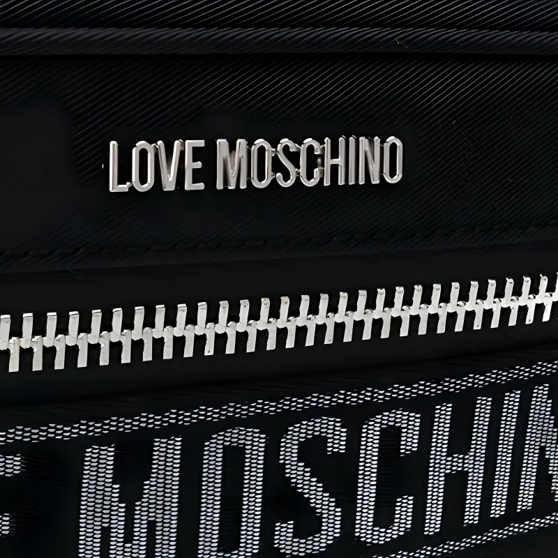 MOSCHINO Nylon Fabric Crossbody Bag Fanny Pack Women's Black-3