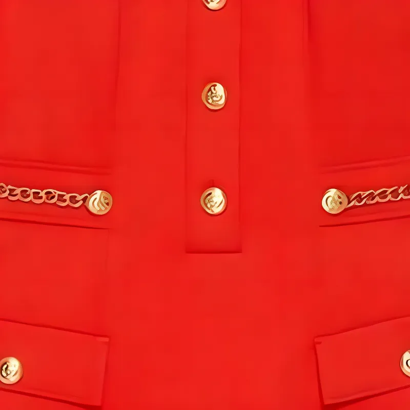 GUCCI Short Sleeved Dress Women's Red-3
