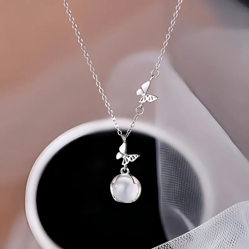 Bubble Scallops Chalcedony Jade Necklaces Women's-1