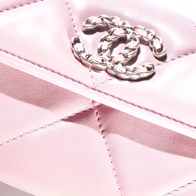 CHANEL 19Bag Lambskin Wallet Women's Pink-3