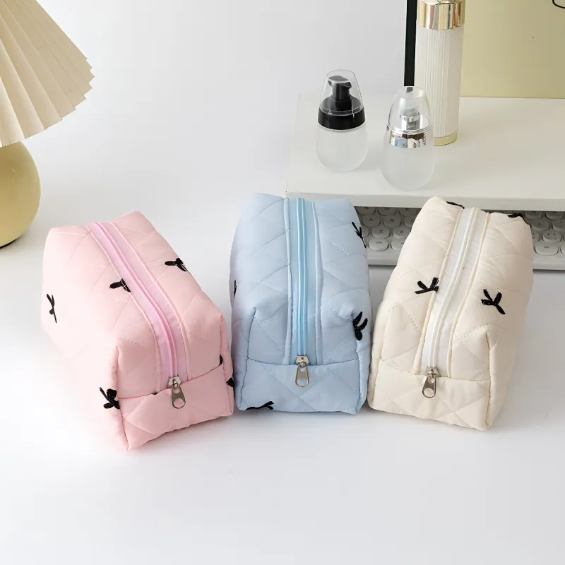 Love Of Wormwood Bowknot Makeup Bags Portable Storage-3