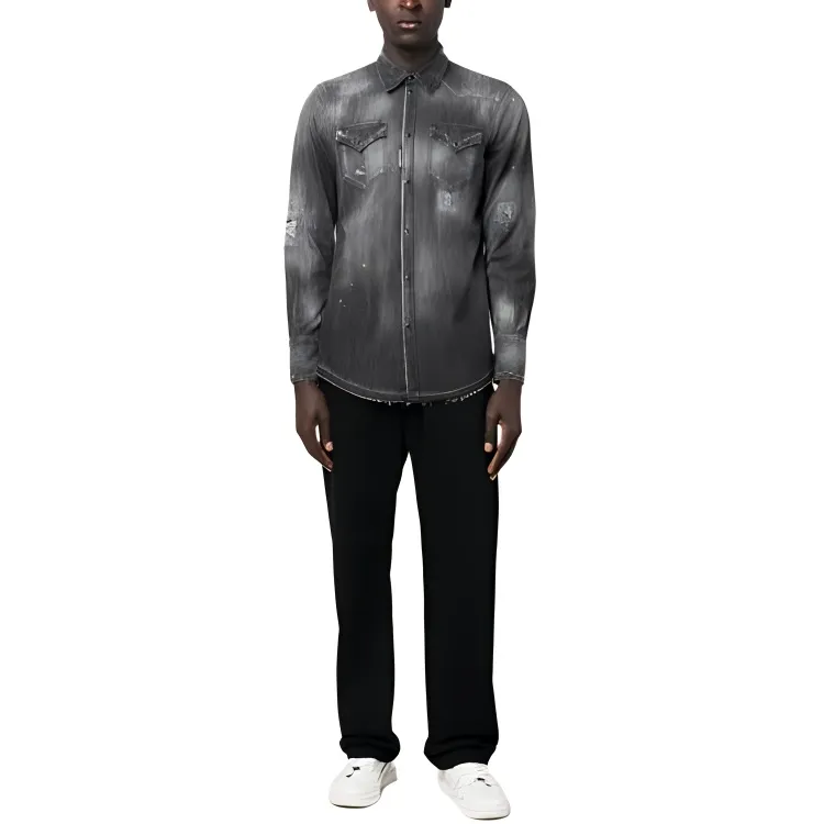 DSQUARED 2 Bleach wash Long sleeve Shirt-2