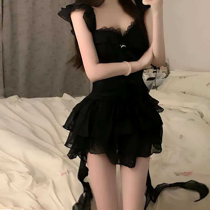 PZHK Sleeveless Dresses Women's Black Dress Shopping Bag-4