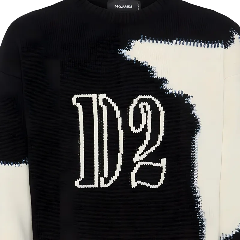 DSQUARED 2 Sweater Men's Black White-4