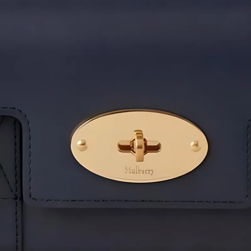 Mulberry Glossy Leather Clutch Bag Over The Shoulder Women's Night Sky-3