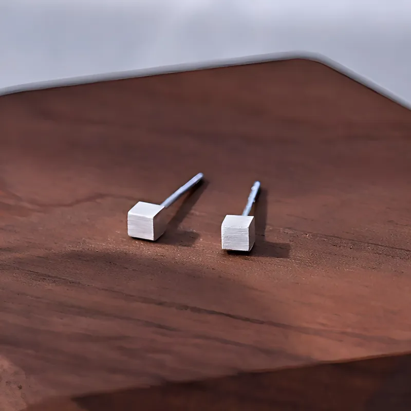 Nine Music 999 Fine Silver Stud Earrings Women's-6