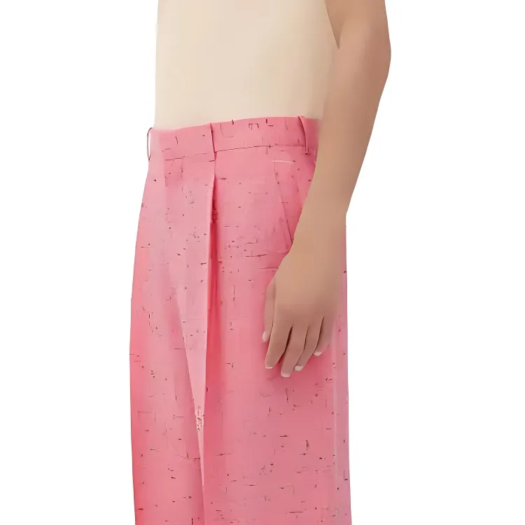 Bottega Veneta Textured Criss Cross Viscose Silk Trousers Casual Pants Men's Pink-2