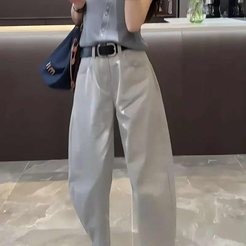 GULIANFEI Casual Pants Women's Moonlight Gray-3