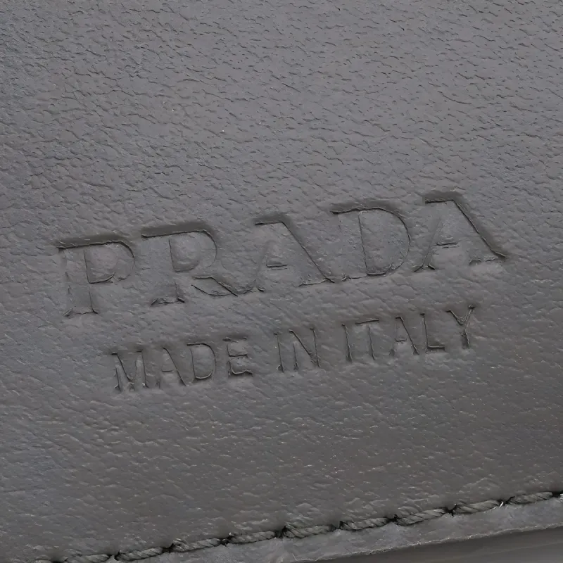 PRADA Leather Wallet Men's Gray-3