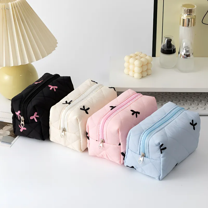 Love Of Wormwood Bowknot Makeup Bags Portable Storage-1