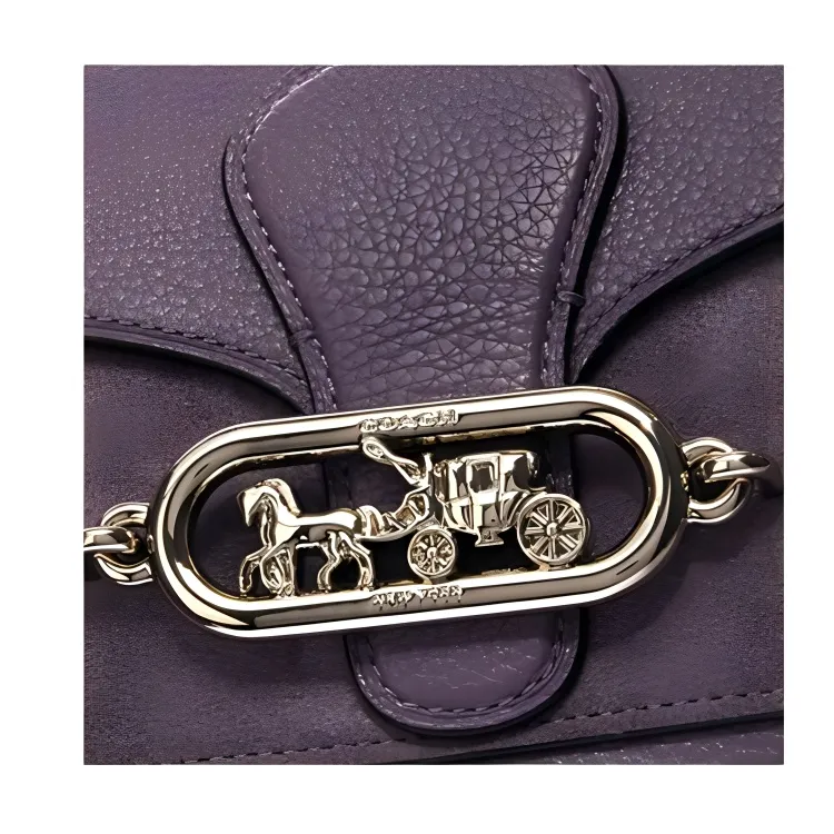COACH Jade Leather Portable Crossbody Bag, Shoulder Bag Medium Size Women's Purple-4