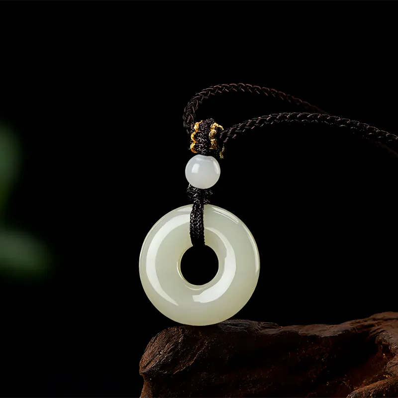 MUSHIFEN Hetian Jade Necklaces Pale Greenish White Jade Unisex-4