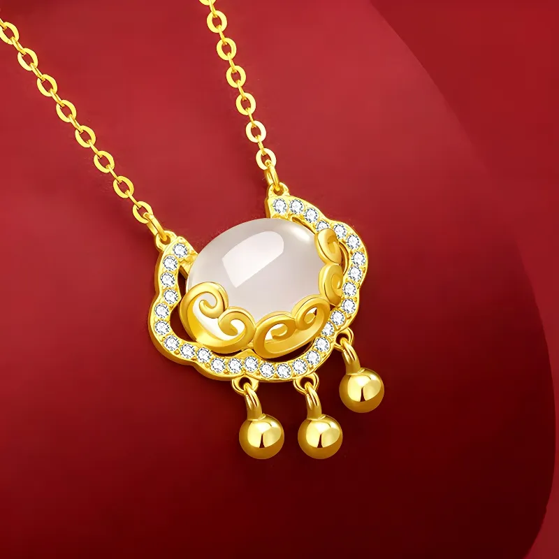 Bear Silversmith Chalcedony Necklaces Women's-3