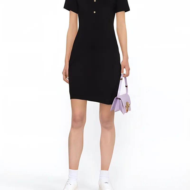 VERSACE JEANS COUTURE SS23 Short Sleeved Dress Women's Black-4
