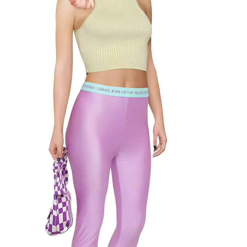 VERSACE JEANS COUTURE Leggings Women's Purple-4