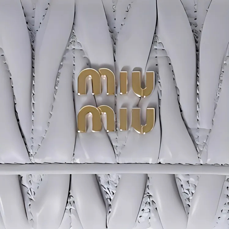 MIU MIU Sheepskin Key Pouch Women's Pearl Gray-4