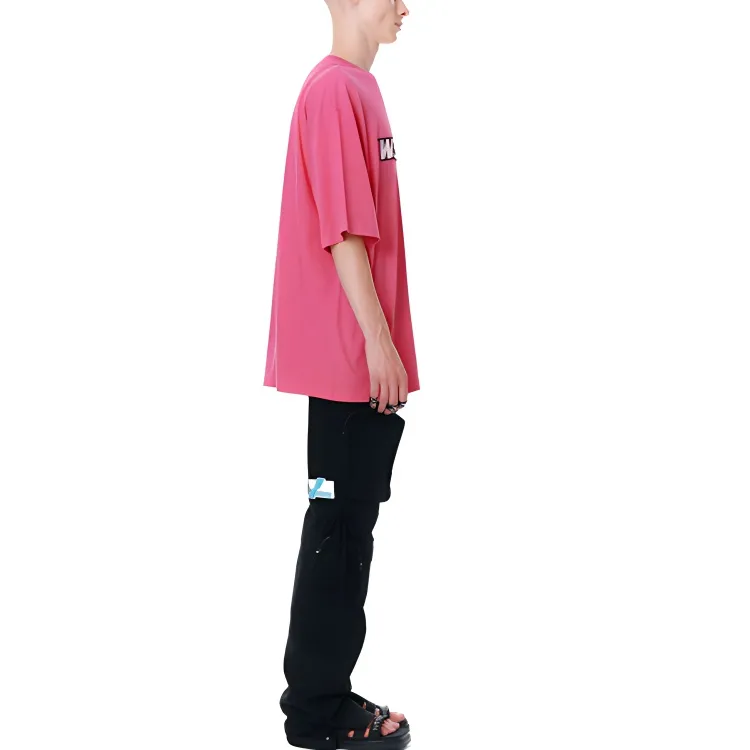 WE11DONE T Shirts Unisex Pink-4