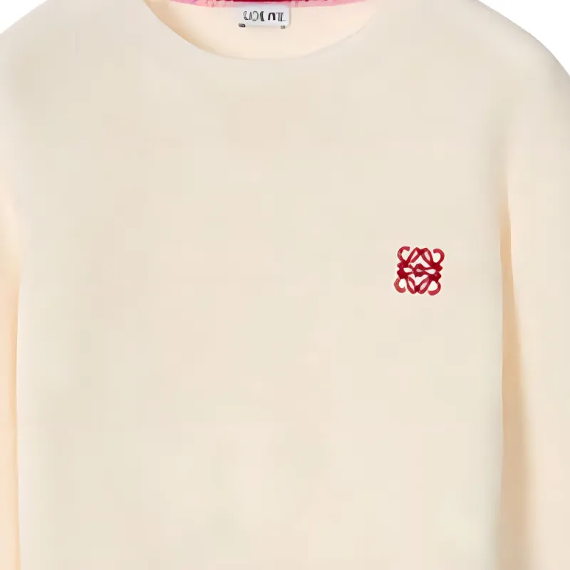 LOEWE SS22 Fitted Sweater Women's Cotton White-4