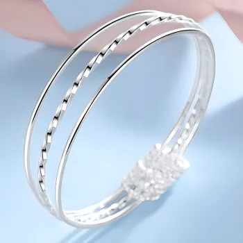 Bear Silversmith 999 Fine Silver Sterling Silver Bangle Women's