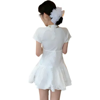 Garbege Two Piece Skirt Sets Women's White T Shirt Lace Camisole