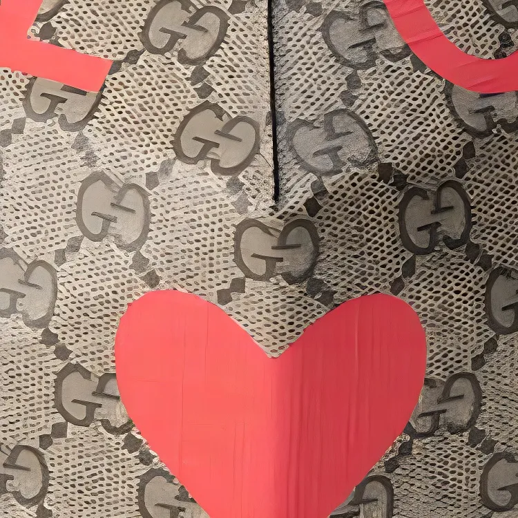 GUCCI GG Supreme Canvas With Leather Heart Shaped Bag, Crossbody Bag, Shoulder Bag Small Size Women's Beige & Ebony-3