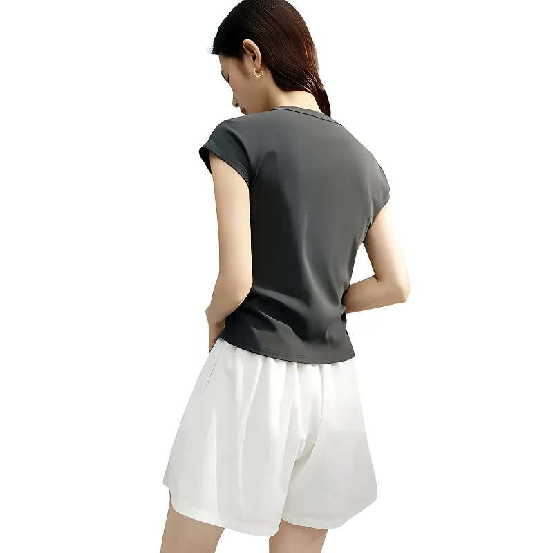 Late White Regular T Shirt Women's Dark Gray-3