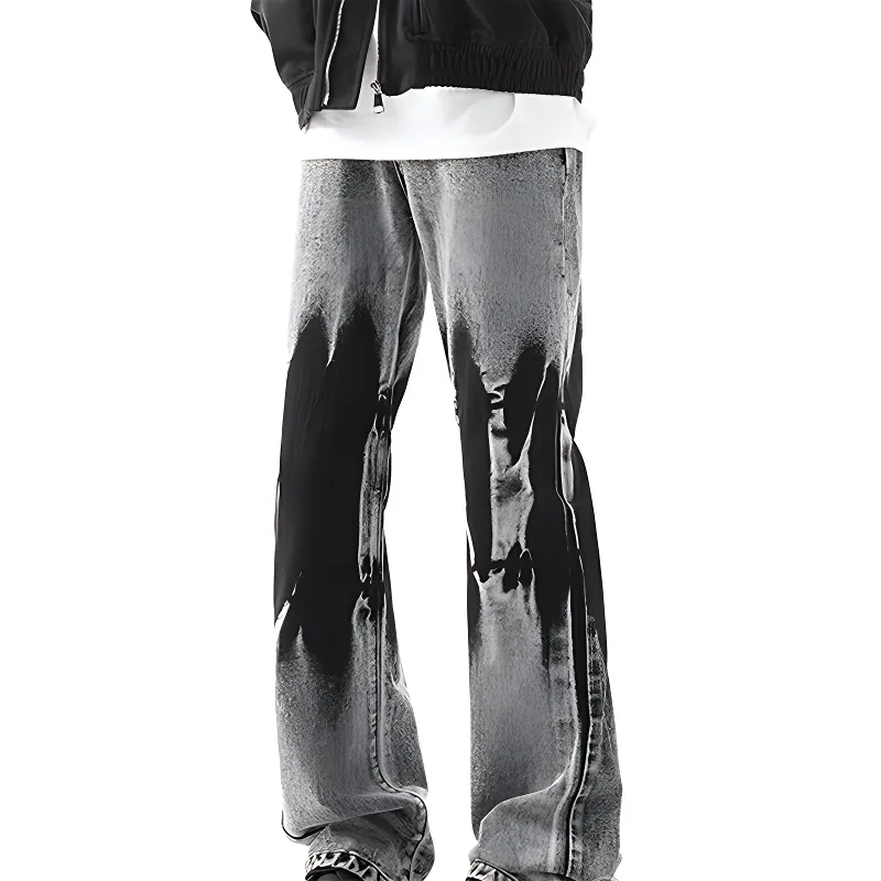 HKRXEC Jeans Men Black Gray Color-4
