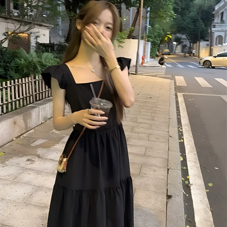 GOSO Sleeveless Dresses Women's Black-2