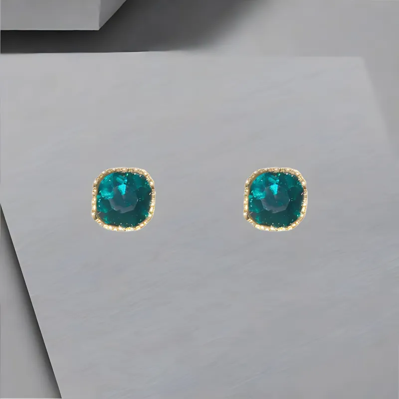 QIANFANGDAHUANGYE Zircon Stud Earrings Women's-3