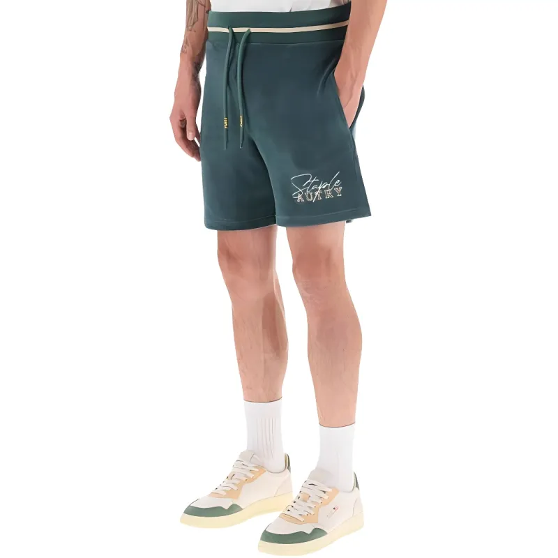AUTRY Logo Embroidered Drawstring Shorts-3