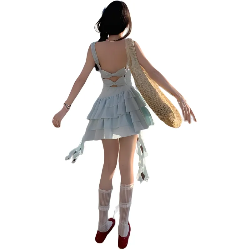 Mu Xiao Xin Slip Dress Women's Blue-3