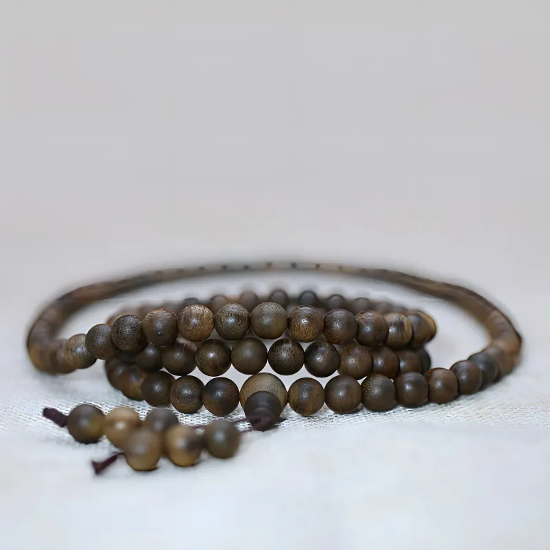 Xifeng Building Agarwood Beaded Bracelet #Good Luck Unisex-1