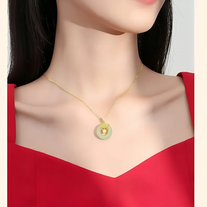 Andaozi Hetian Jade Necklaces Green Jade Unisex-1