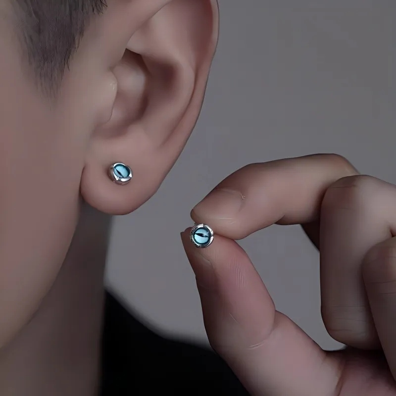 Danqin Silver Plated Stud Earrings Unisex-1