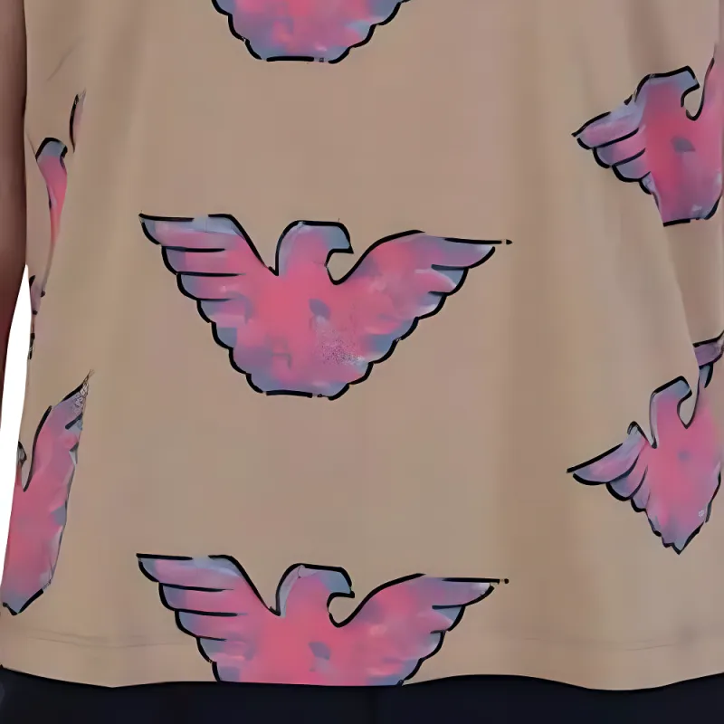 EMPORIO ARMANI Drop Shoulder Sleeve T Shirt Women's Multicolor-3