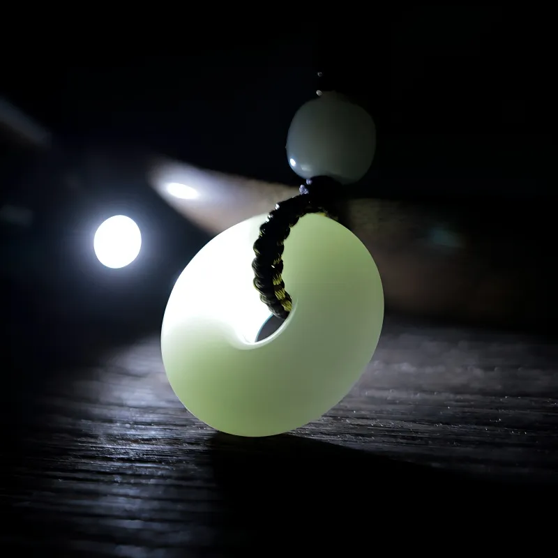 AQI Hetian Jade Pale Greenish White Jade Unisex-3