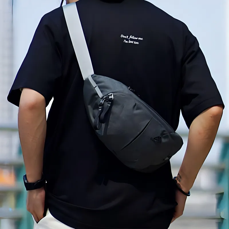 GREGORY Recycled Material Sling Bag, Crossbody Bag, Fanny Pack Unisex Black & Carbon-4