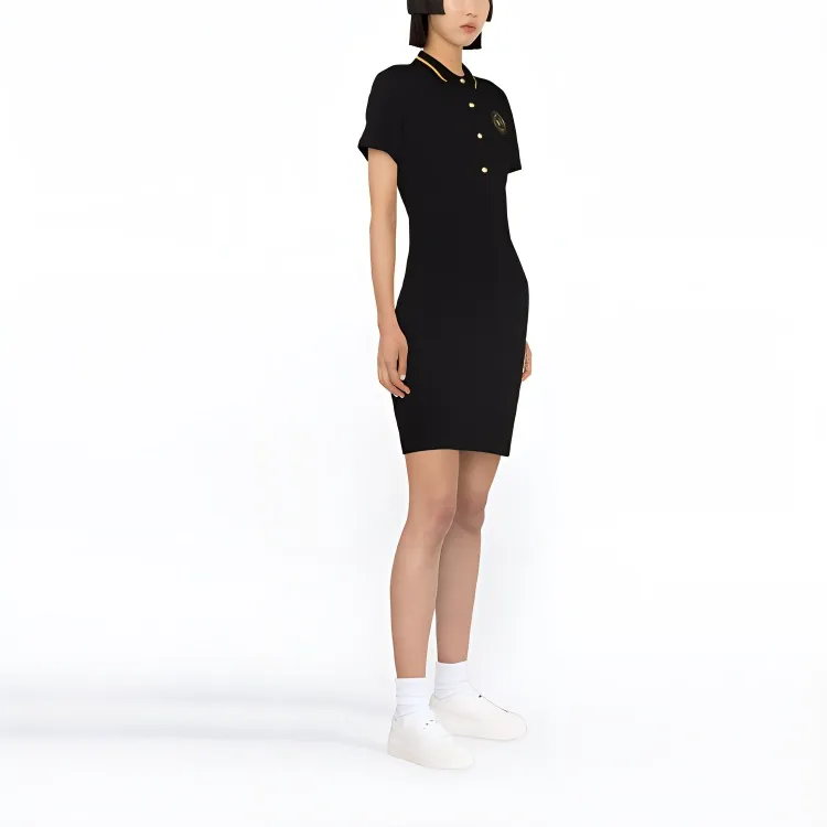 VERSACE JEANS COUTURE SS23 Short Sleeved Dress Women's Black-3