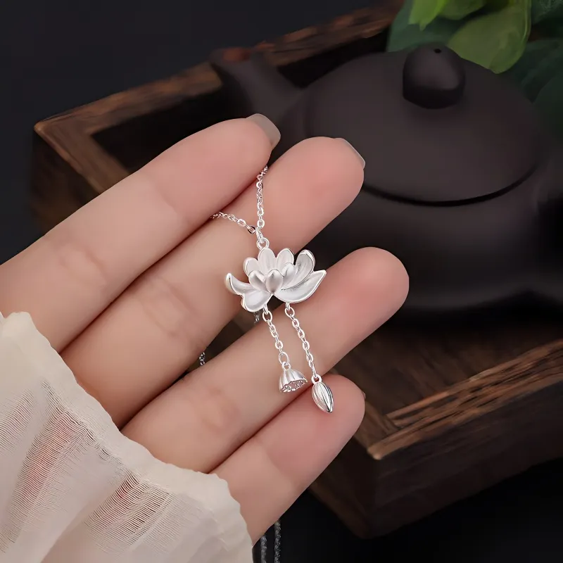 UZIID S999 Fine Silver Sterling Silver Necklaces Women's-6