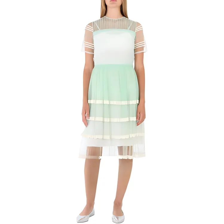 Burberry Short Sleeved Dress Women's Mint Green-1