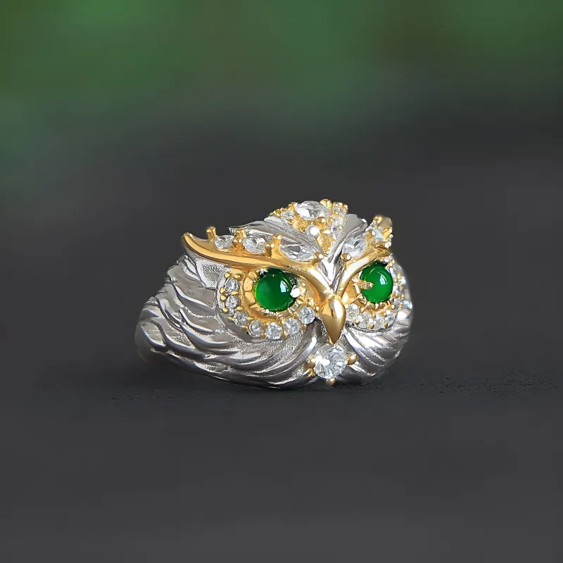 Xifeng Building Ice Glutinous Jadeite Rings Unisex-1