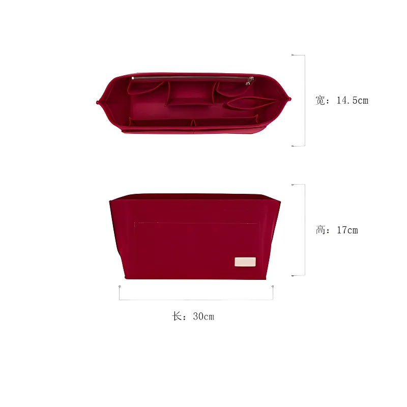 Jingxi Felt Storage Lining Bag Medium Bag Support Accessories Bag Accessory Women's Burgundy/Multicolor-2