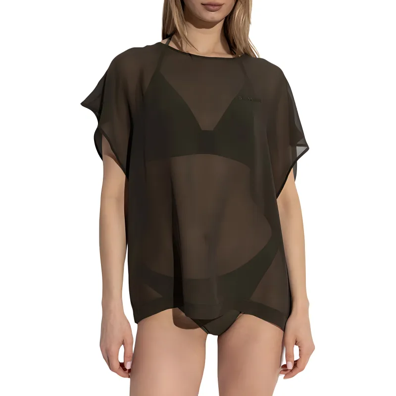 BALMAIN Semi Sheer Crewneck Beach Top-1