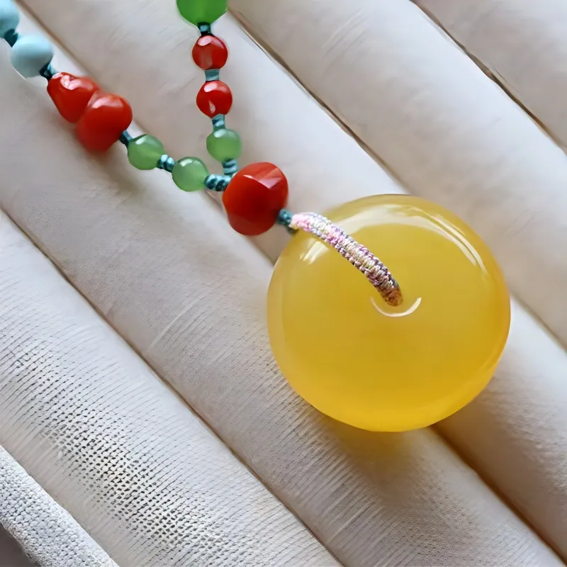 Xifeng Building Beeswax Necklaces Unisex-4