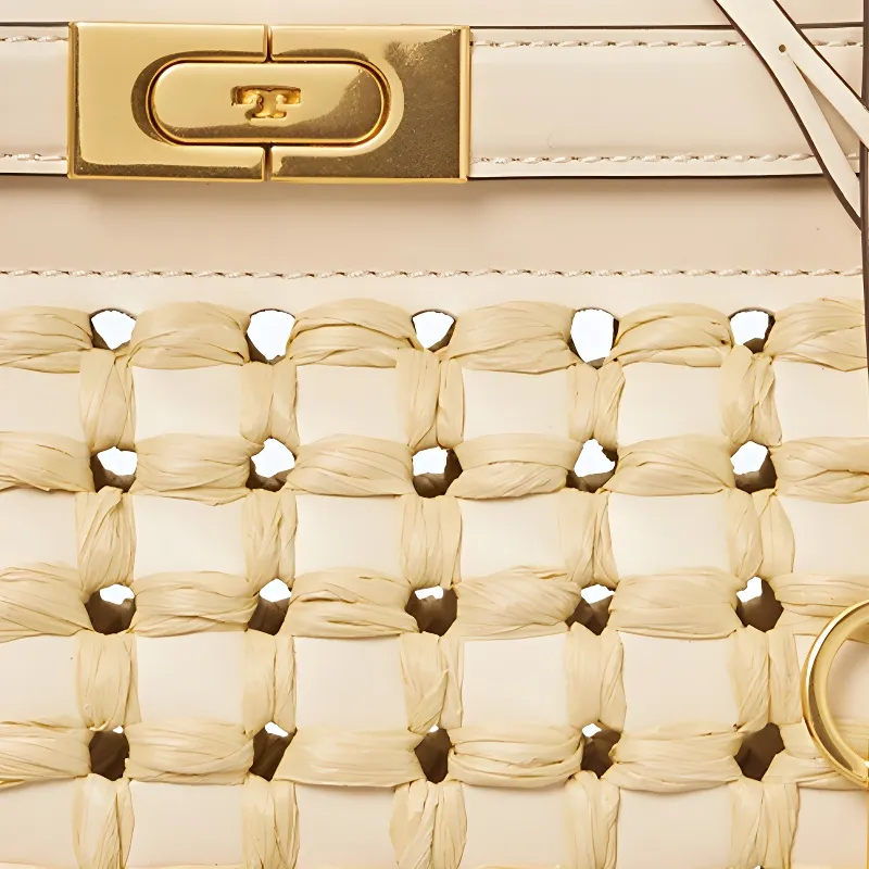 TORY BURCH Lee Radziwill Cow Leather One Shoulder Handbags Women's Cream White-3