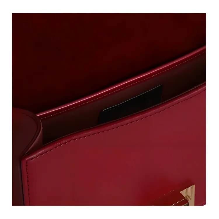 Furla Mimi Collection Lambskin Small Square Bag, Crossbody Bag Mini Women's Red-3