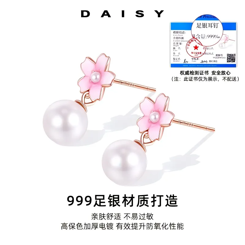 Daisy Dream 999 Fine Silver Earrings Women's-2