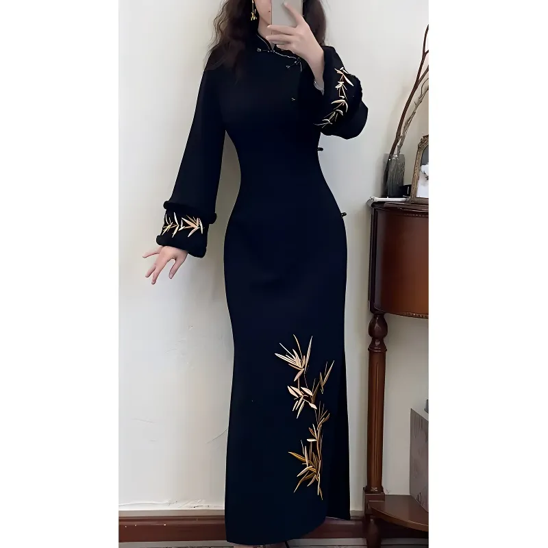 EFCR Cheongsams Women's Black-1