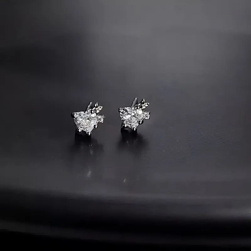 Anxious 925 Sterling Silver Needle Stud Earrings Women's-3